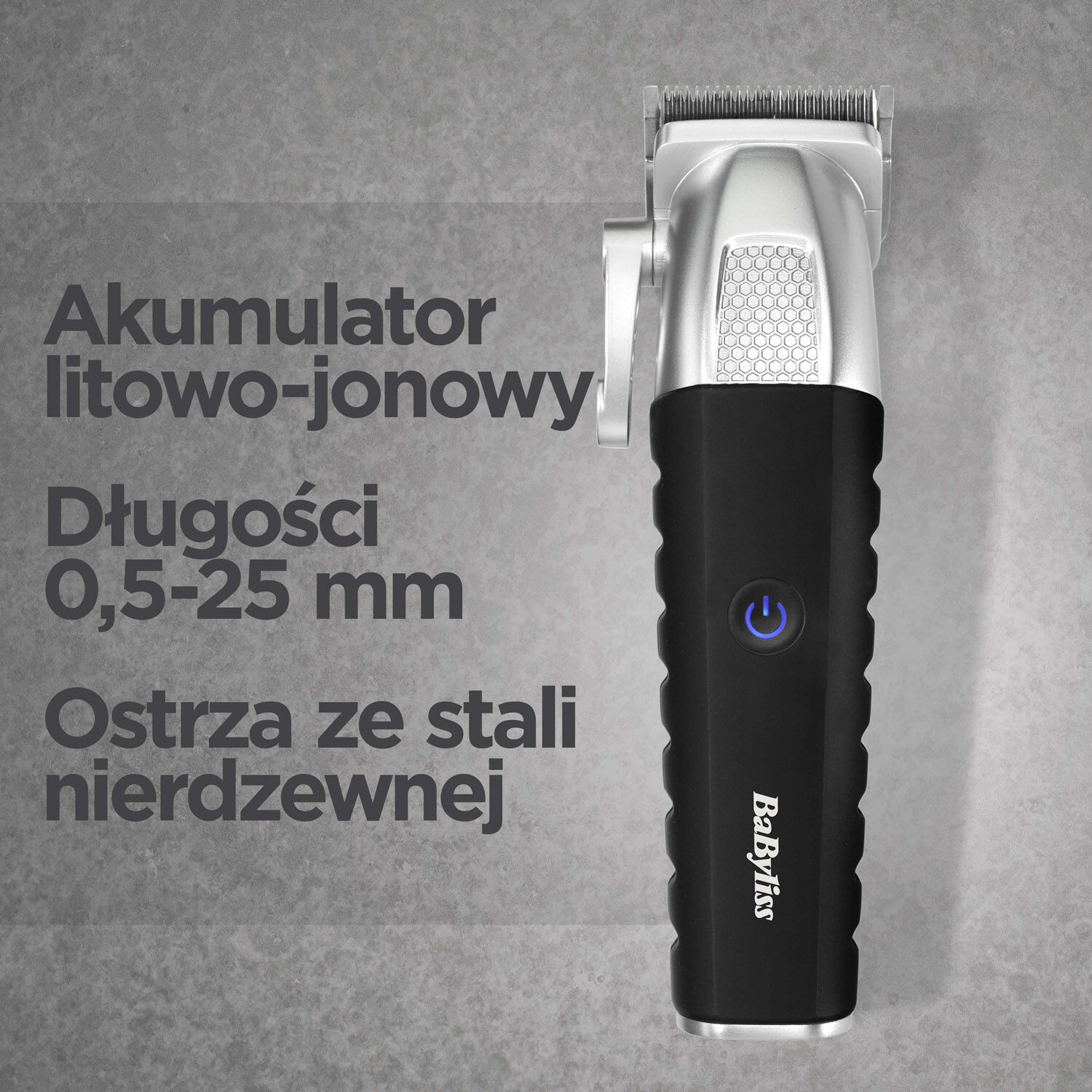 Akumulator litowo-jonowy, Długości 0,5-25 mm, Ostrza ze stali nierdzewnej